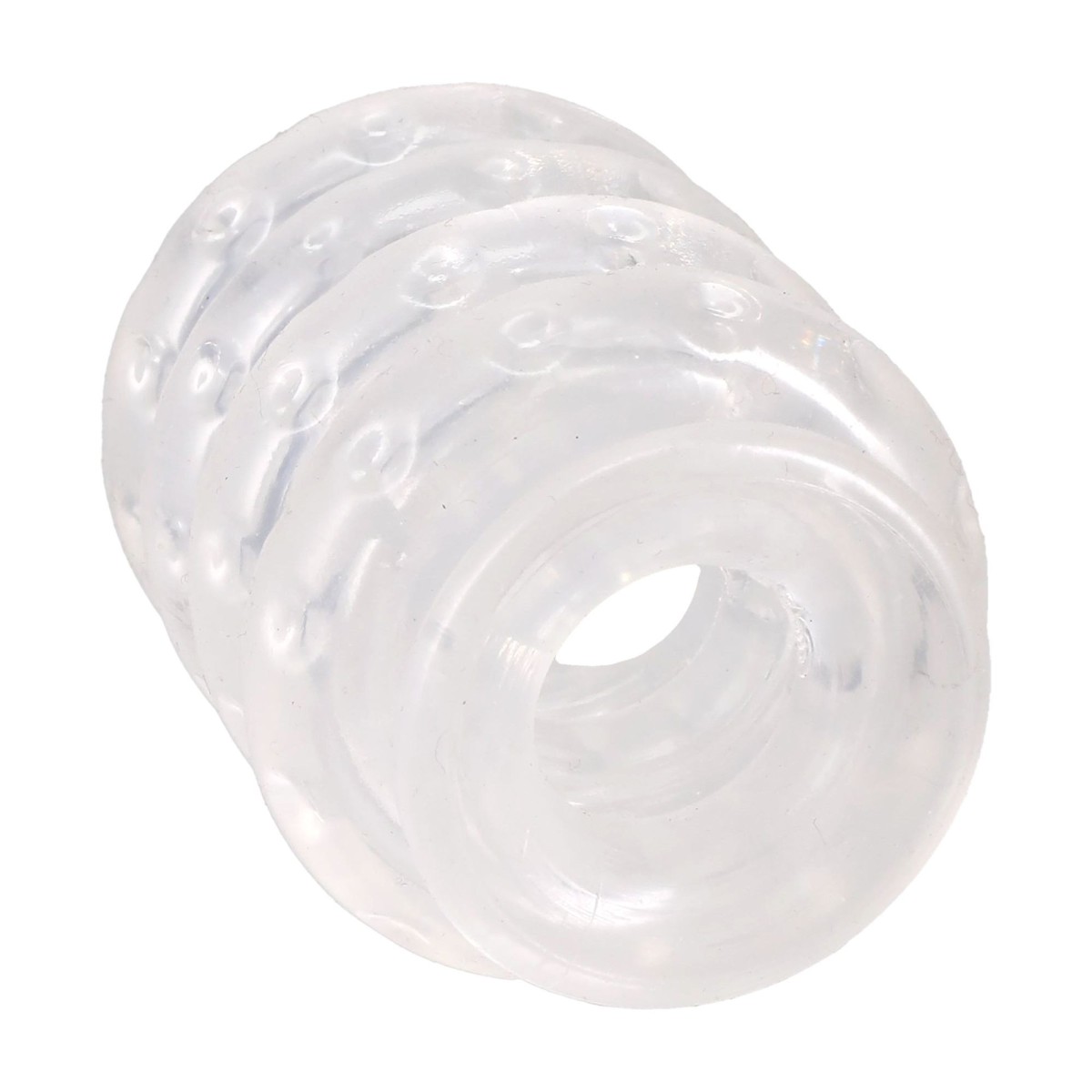 Sada kroužků Doc Johnson Ball Stretcher Multi-Ring System průhledná