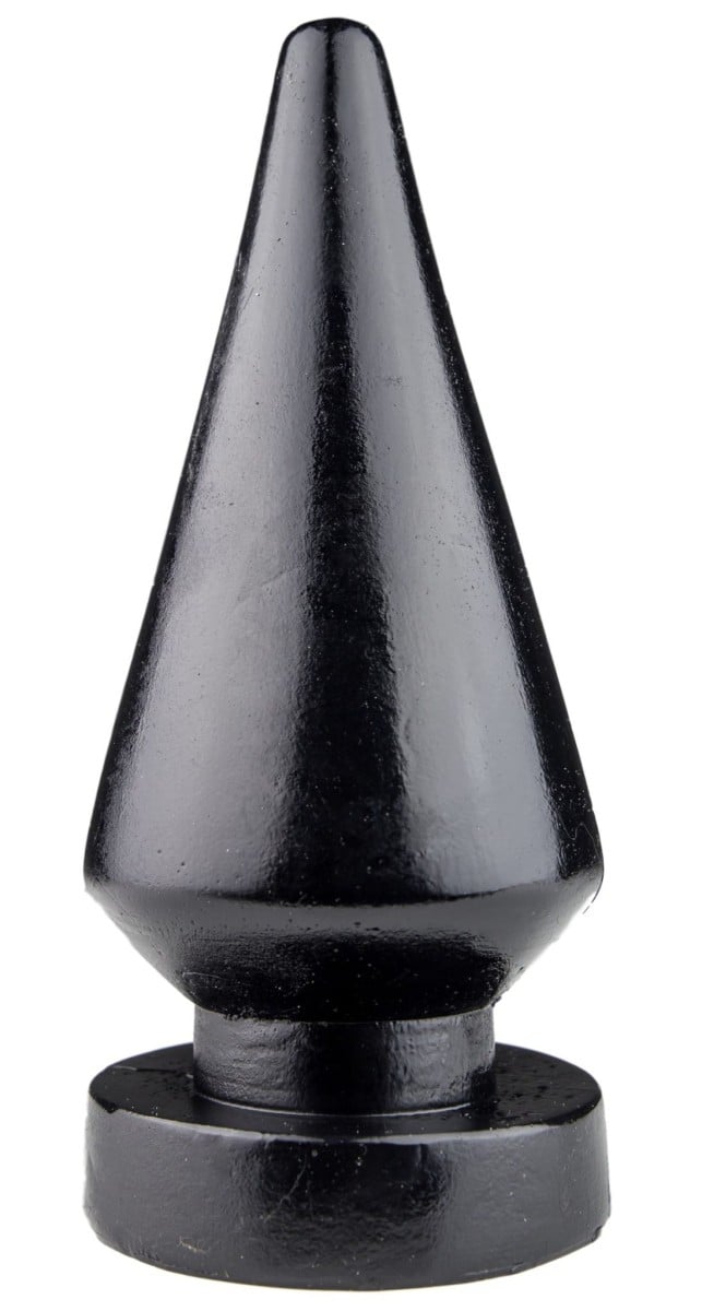 Pluggiz Maxi Peak, čierny vinylový análny kolík 20,5 x 2–8,5 cm
