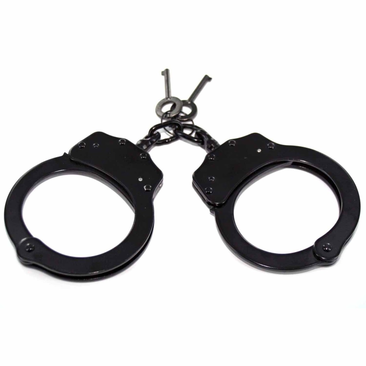 Mister B A83B Taiwan Handcuffs Black, kovová pouta s pojistkou