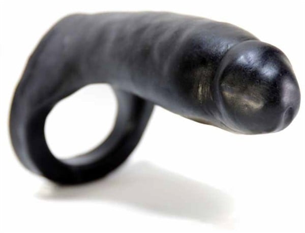 Oxballs Penetrator Double Fucker, černý silikonový návlek na penis 16 x 3,5–4,5 cm