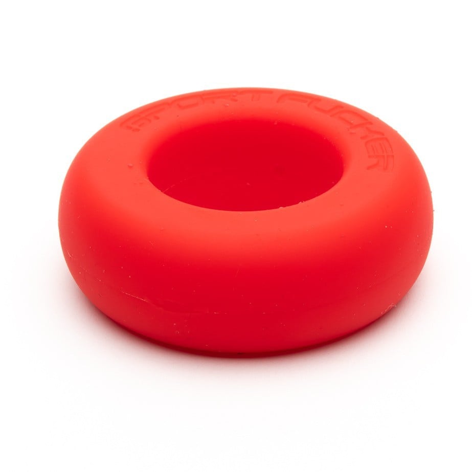 Erekčný krúžok Sport Fucker Muscle Ring červený, masívny silikónový krúžok na penis