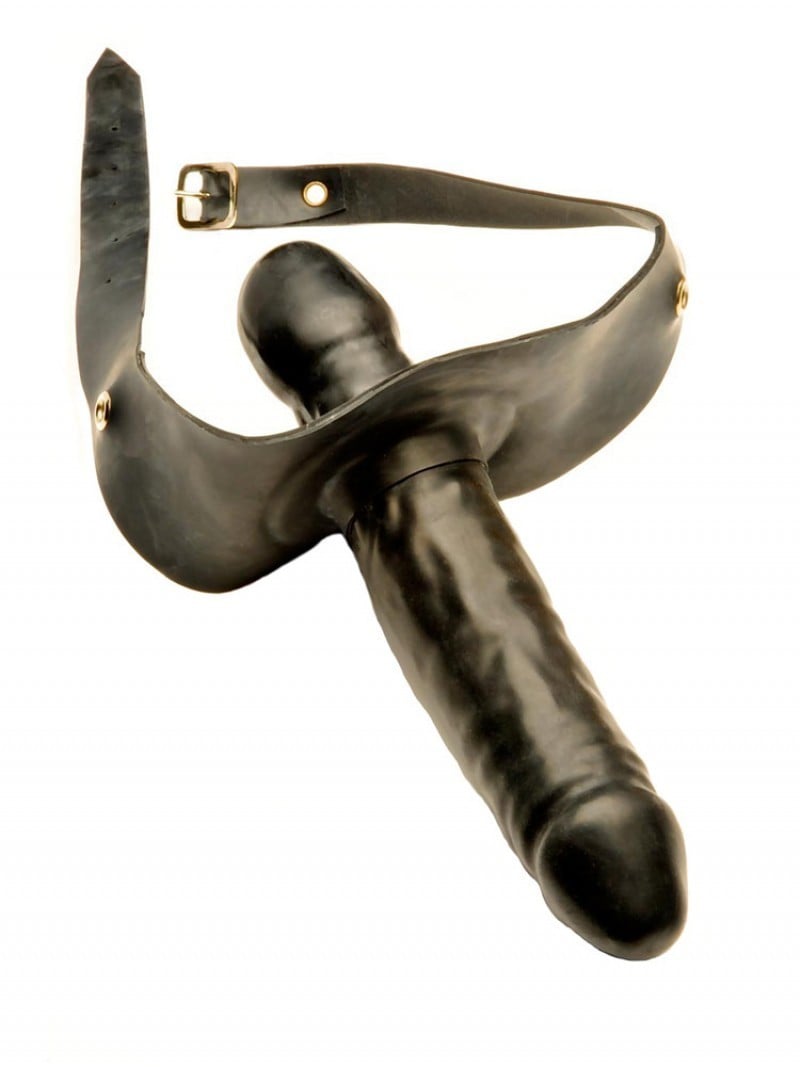 Roubík s dildem M&K Double Dildo Gag