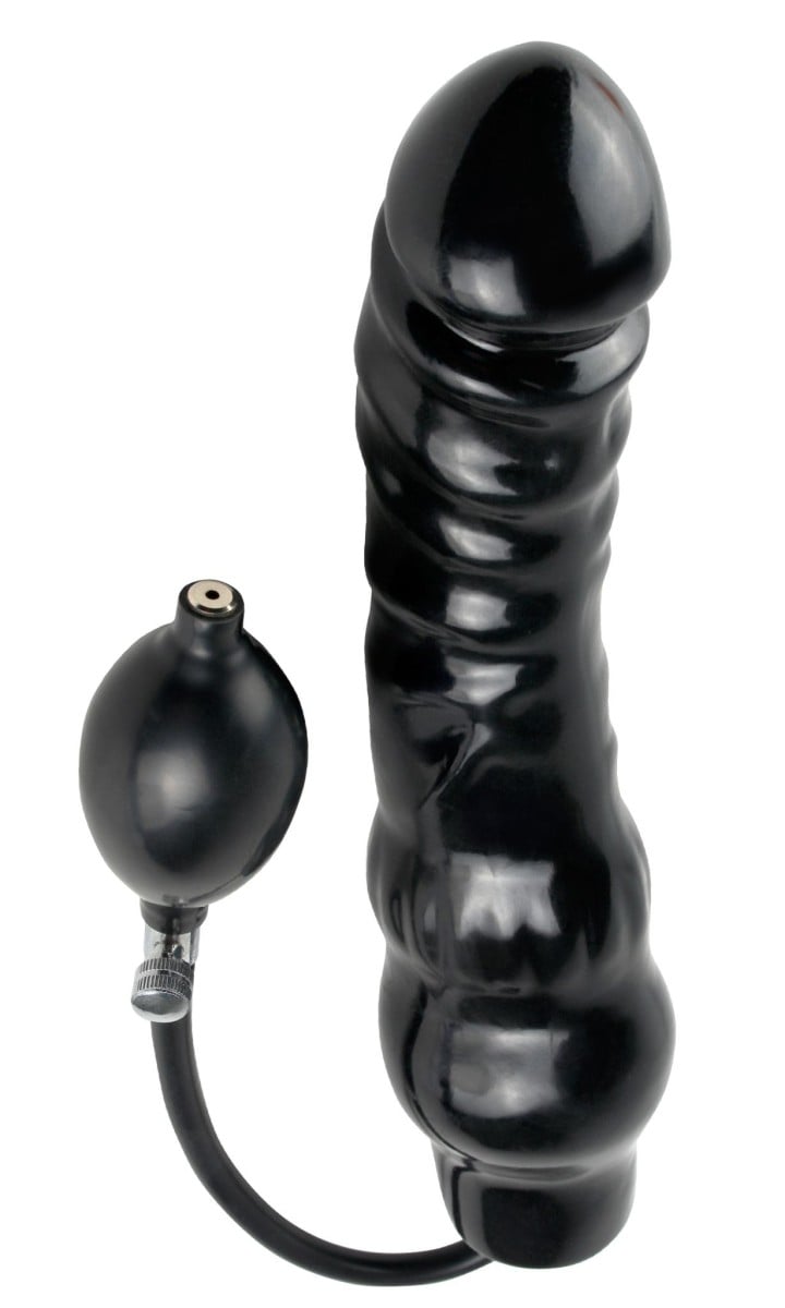 Pipedream Fetish Fantasy Extreme Inflatable Ass Blaster, čierne nafukovacie dildo 27 x 5,8 cm