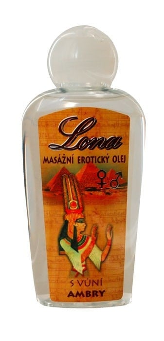 Lona masážní erotický olej s vůní ambry 130 ml, masážny lubrikant na silikónovej báze