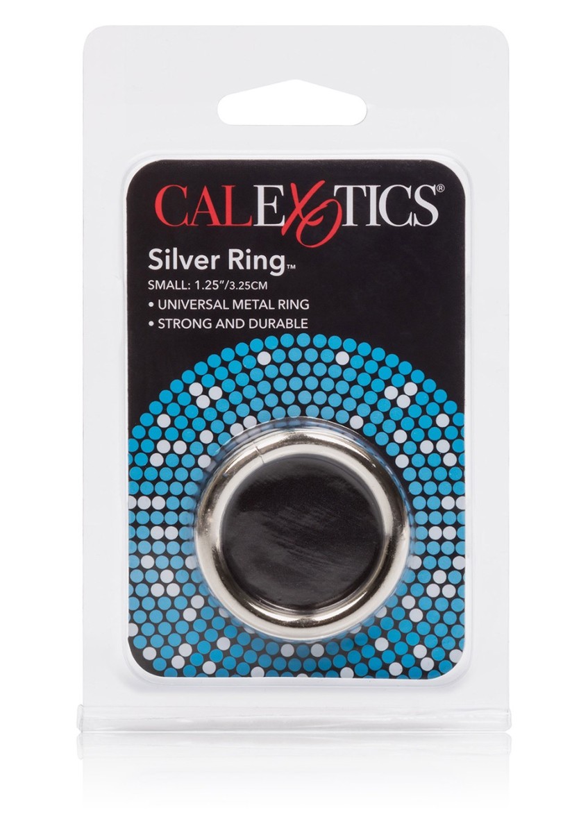 Kovový erekční kroužek CalExotics Silver Ring Small, stříbrný kroužek na penis