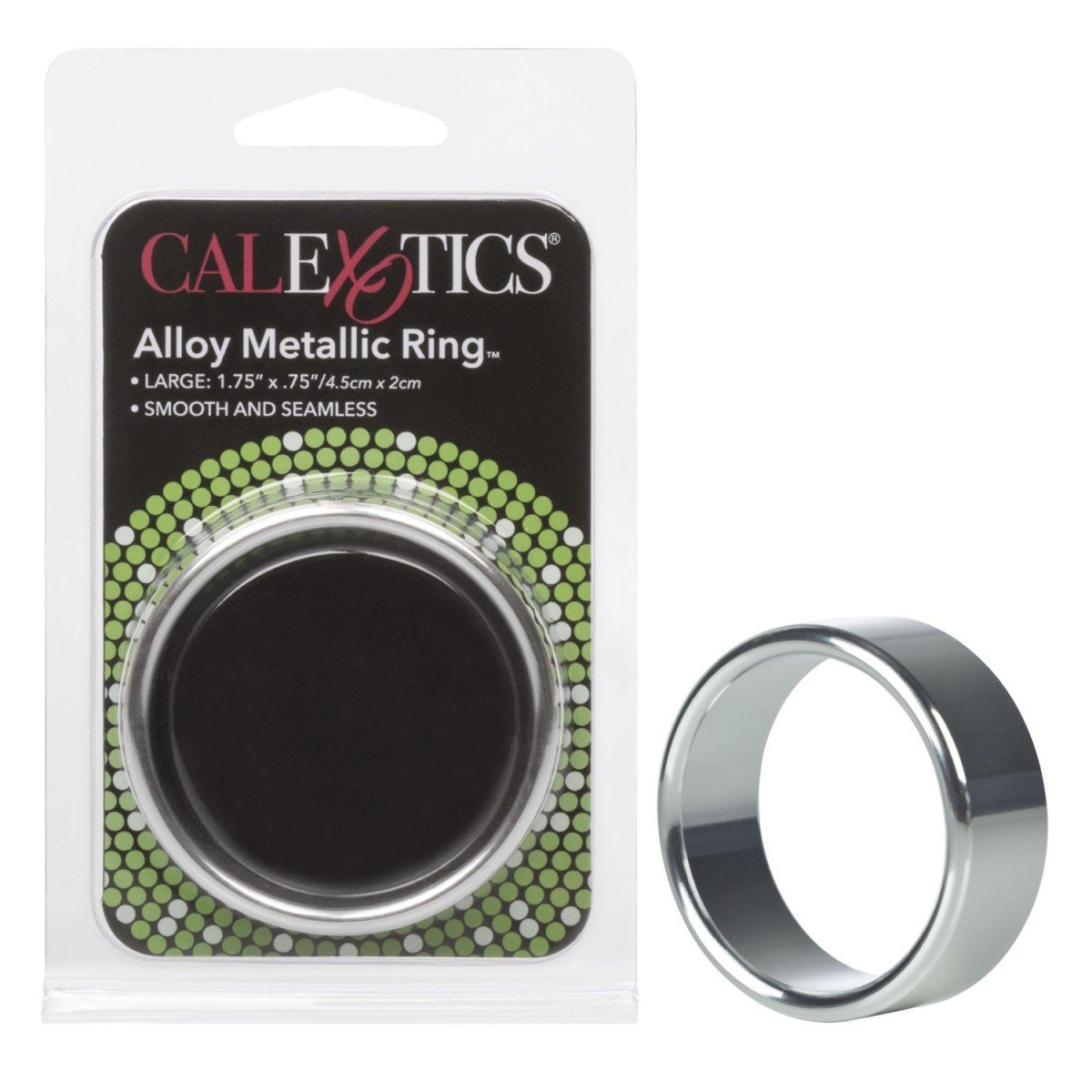 Kovový erekční kroužek CalExotics Alloy Metallic Ring Large, široký kroužek na penis