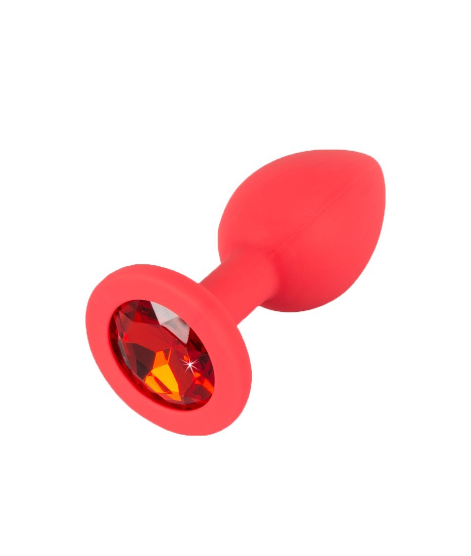 You2Toys Colorful Joy Jewel Red Plug, silikonový anální kolík 7,2 x 2,7 cm