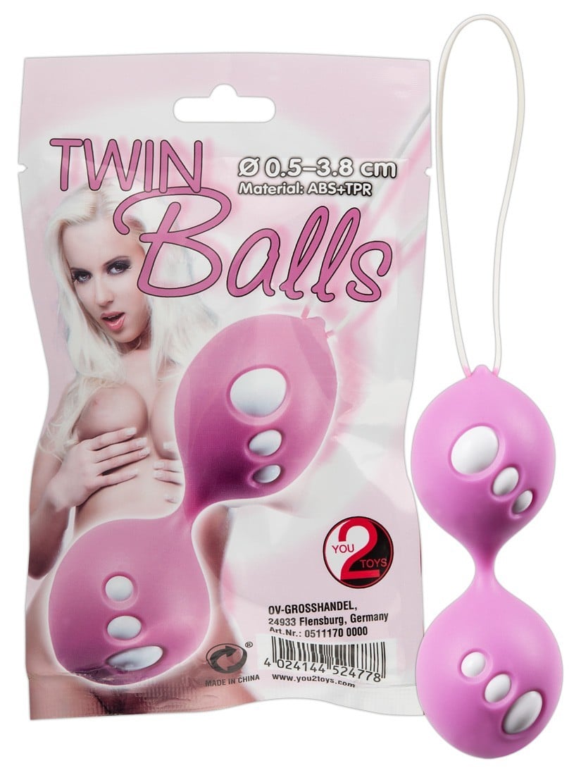 You2Toys Twin Balls, růžové Kegelovy kuličky s průměrem 3,8 cm