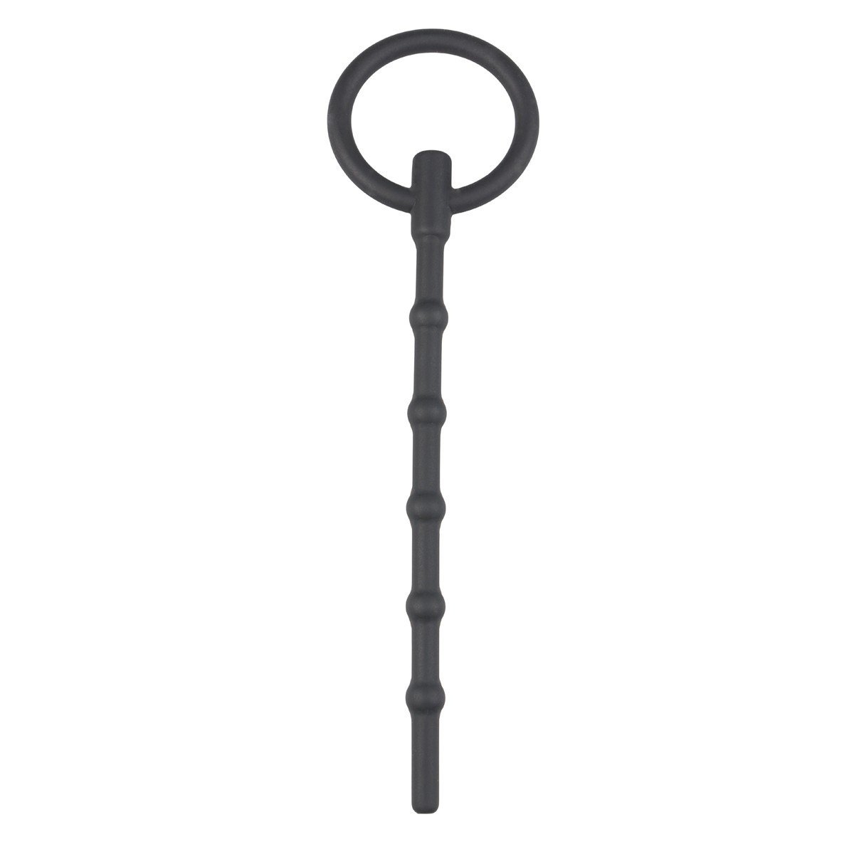 Sinner Gear Long Hollow Silicone Penis Plug, černý silikonový dilatátor 160 x 5–8 mm