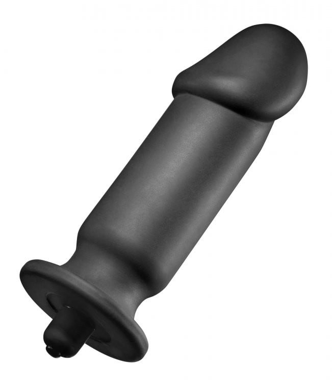 Tom of Finland XL Silicone Vibrating Anal Plug, čierny silikónový análny kolík 17 x 4,5–5,5 cm