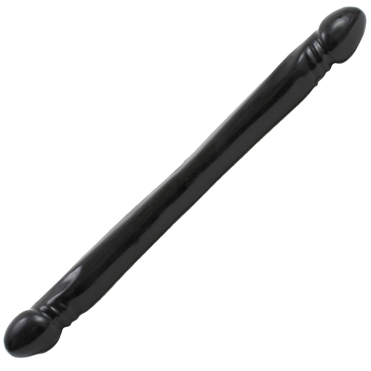 Doc Johnson Double Header 18″ Smooth Black, černé oboustranné dildo 44,5 x 3,8 cm