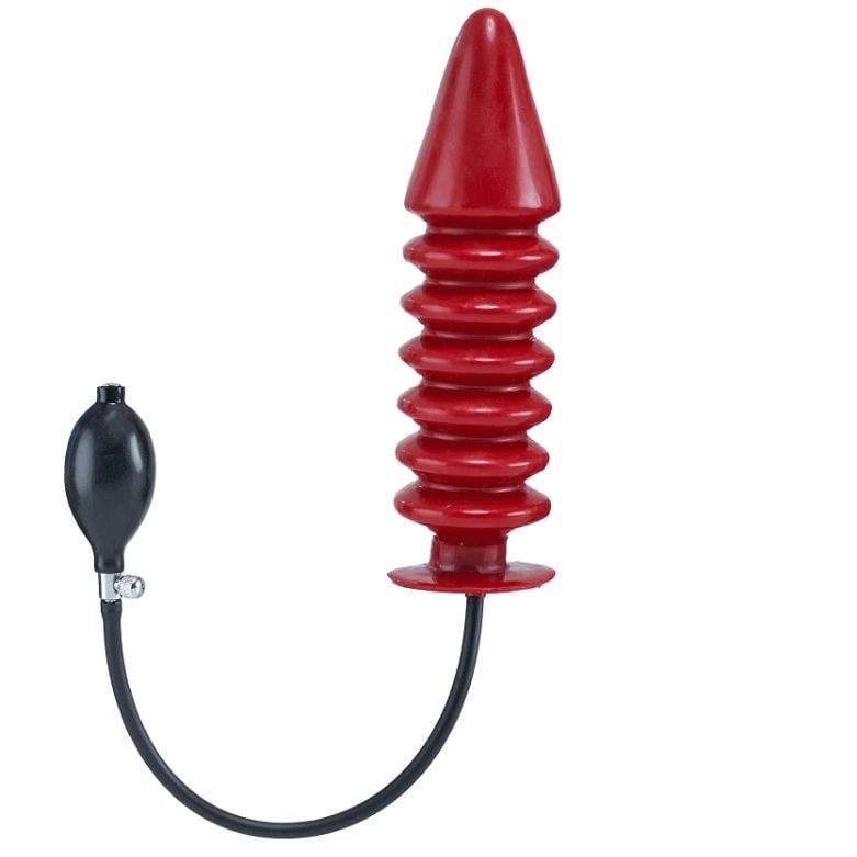 Mister B Inflatable Solid Ribbed Dildo XL Red