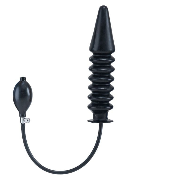 Mister B Inflatable Solid Ribbed Dildo L Black