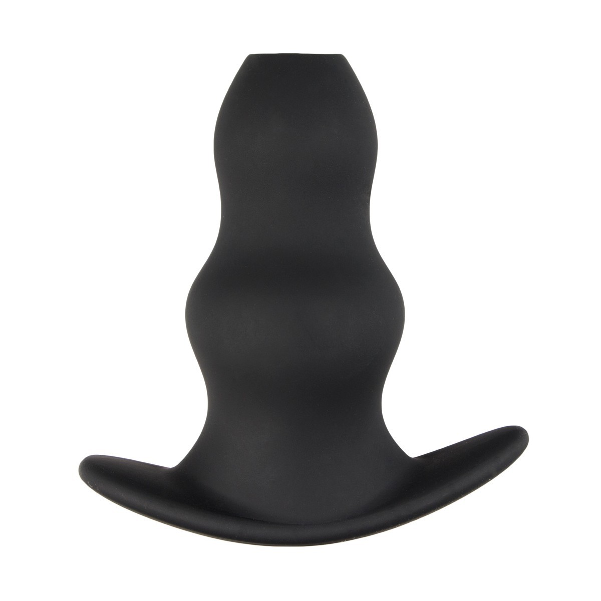 Sinner Gear Hollow Silicone Butt Plug Medium, čierny dutý análny kolík 14 x 4–6,1 cm