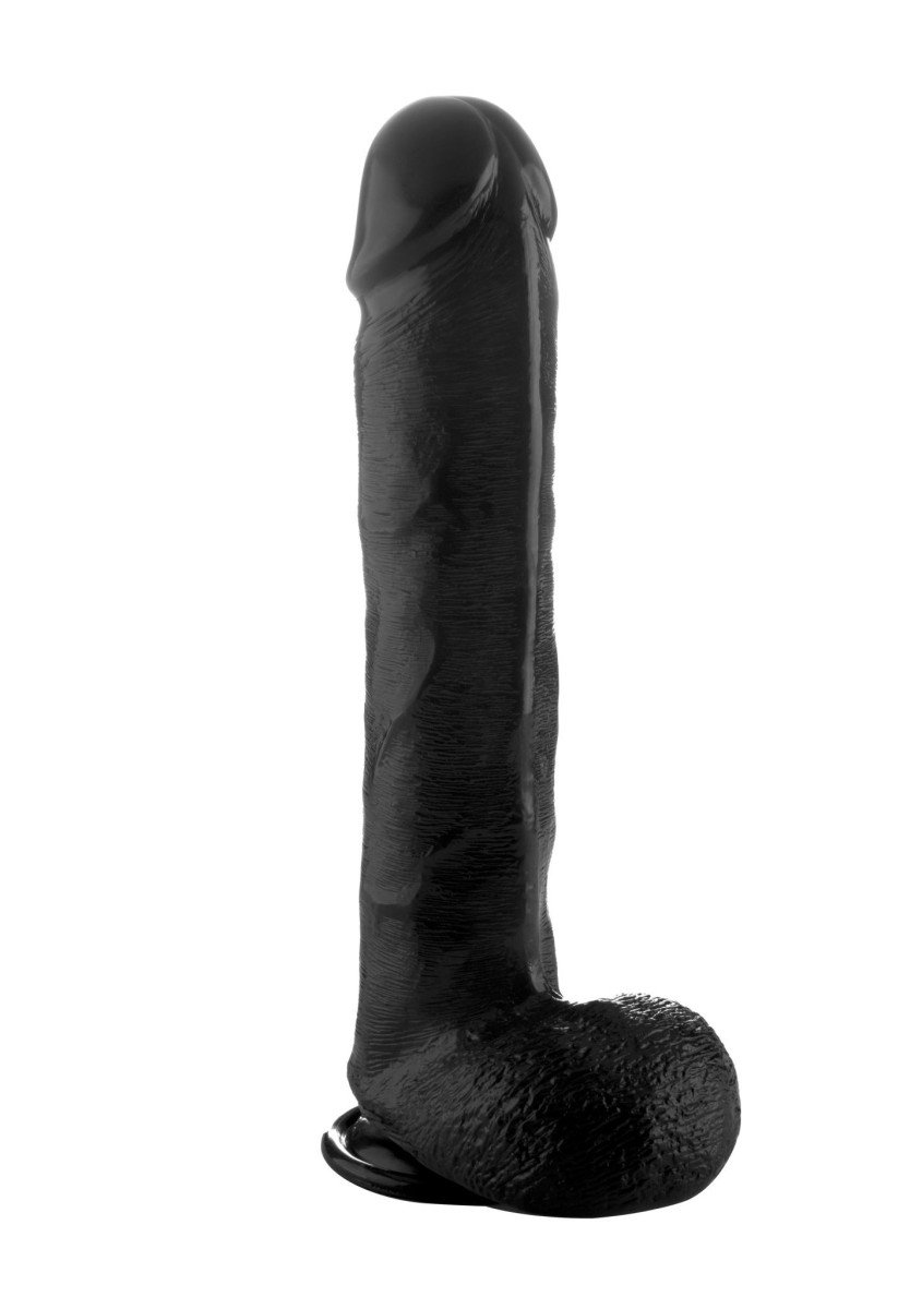 Shots Real Rock 15″ Black, černé dildo s přísavkou 37,5 x 7 cm