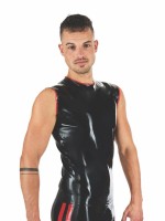 Gumové tielko Mister B Rubber Sleeveless T-Shirt čierno-červené