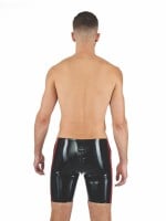 Gumové kraťasy Mister B Rubber Fucker Shorts čierno-červené