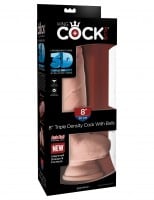 King Cock Plus 8″ Triple Density Fat Realistic Dildo with Balls