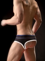 Jocksy Barcode Berlin Backless Brief Gustavo čierno-bielo-modré