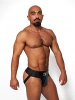 Jocksy Mister B Leather Premium Jockstrap černo-modré