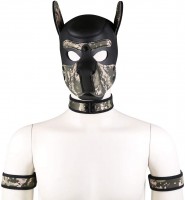 Psia maska Neoprene Puppy Hood maskáčovo-čierna
