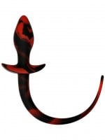 Análny kolík s chvostom Slave4master čierno-červený