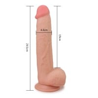 Realistické dildo so semenníkmi Lovetoy Skinlike Soft Cock 8.5″