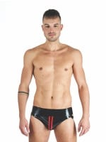 Gumové jocksy Mister B Rubber Jock Strap černo-červené