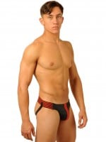 M&K Fist Leather Jock Black-Red