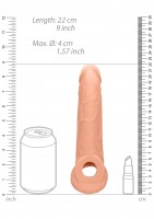 Návlek na penis RealRock Penis Extender 9″ tělový