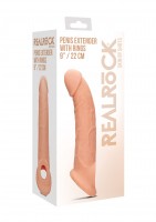 Návlek na penis RealRock Penis Extender 9″ tělový