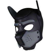 Psí maska Neoprene Puppy Hood šedo-černá