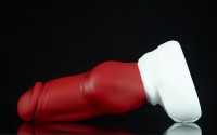 Psí dildo Weredog Roscoe Crimson/White střední