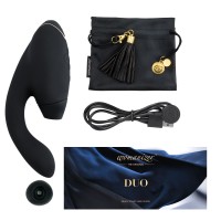 Luxusní vibrátor s podtlakovou stimulací Womanizer Duo Black