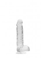 Gelové dildo RealRock Crystal Clear 6″ modré