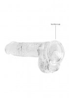 Gélové dildo RealRock Crystal Clear 6″ fialové