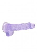 Gelové dildo RealRock Crystal Clear 6″ fialové