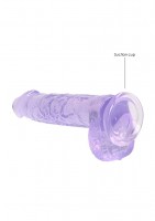 Gelové dildo RealRock Crystal Clear 6″ modré