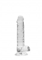 Gelové dildo RealRock Crystal Clear 7″ průhledné