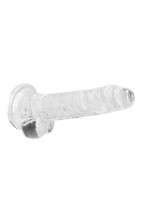 Gélové dildo RealRock Crystal Clear 7″ priehľadné