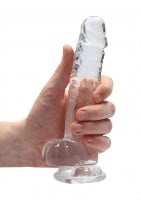 Gelové dildo RealRock Crystal Clear 7″ průhledné