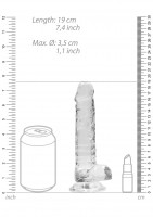 Gélové dildo RealRock Crystal Clear 7″ fialové