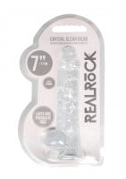 Gélové dildo RealRock Crystal Clear 7″ priehľadné