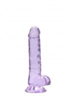 Gelové dildo RealRock Crystal Clear 7″ fialové