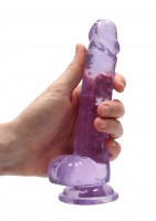 Gelové dildo RealRock Crystal Clear 7″ průhledné