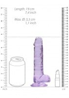 RealRock Crystal Clear 7″ Jelly Dildo Purple