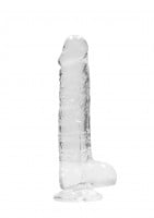 Gelové dildo RealRock Crystal Clear 8″ průhledné