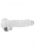 Gélové dildo RealRock Crystal Clear 8″ priehľadné