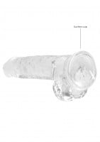 Gelové dildo RealRock Crystal Clear 8″ modré