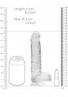 Gélové dildo RealRock Crystal Clear 8″ priehľadné